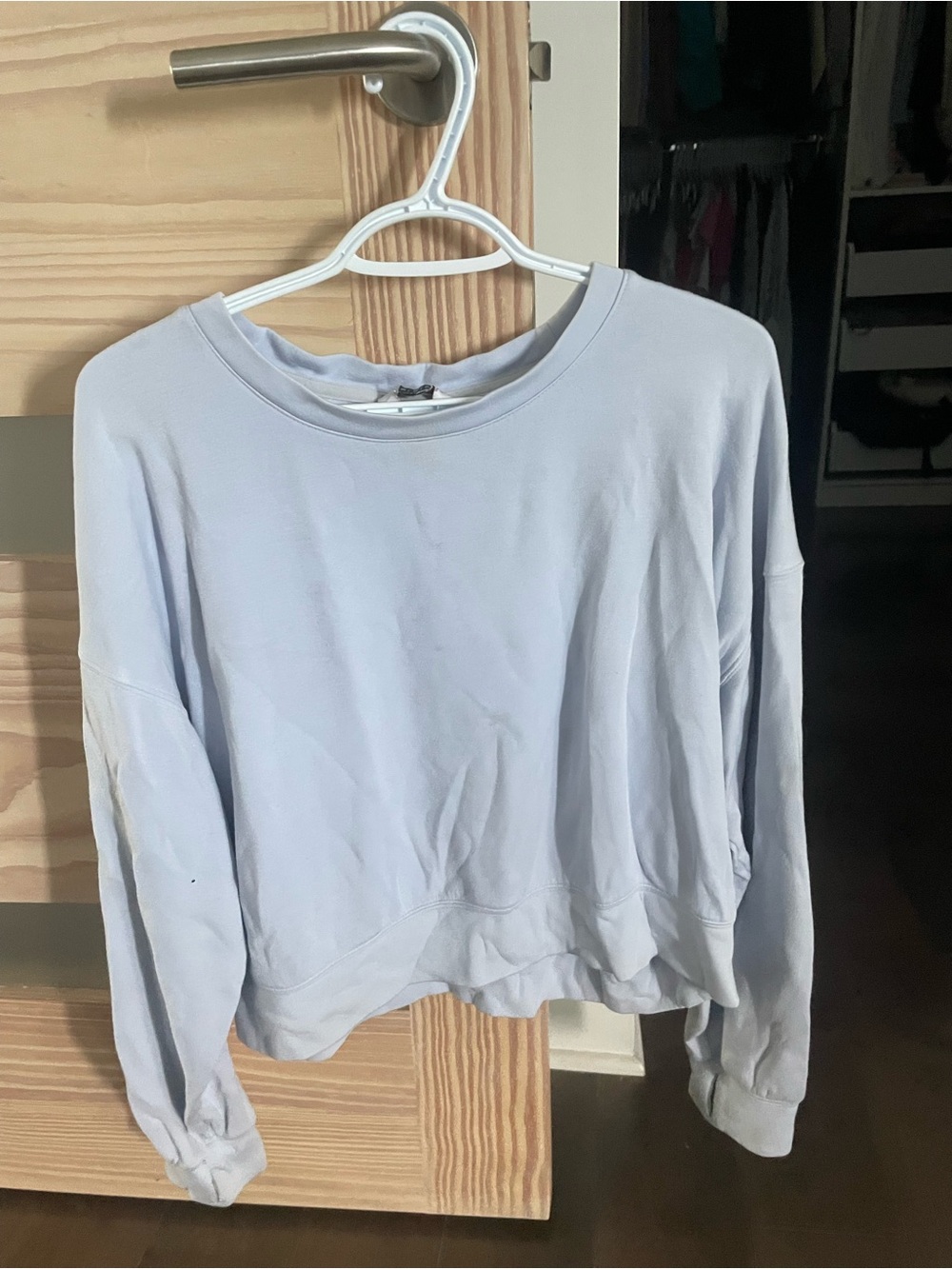 Light Blue Women's Crewneck Pullover Sweatshirt - M
